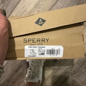 Sperry Tan and Navy Boys' Duck Boots